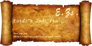 Estók Zsófia névjegykártya