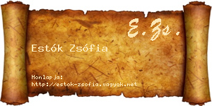 Estók Zsófia névjegykártya