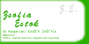 zsofia estok business card